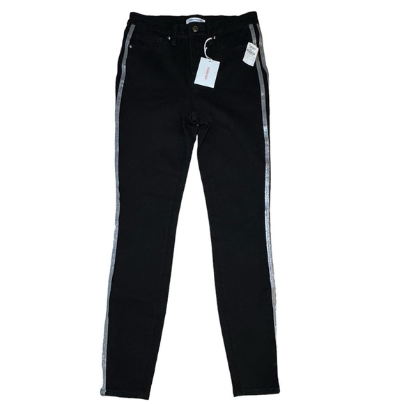 Good American Good Legs Athletic Stripe Jeans in Black Size 6/28 - Picture 3 of 11